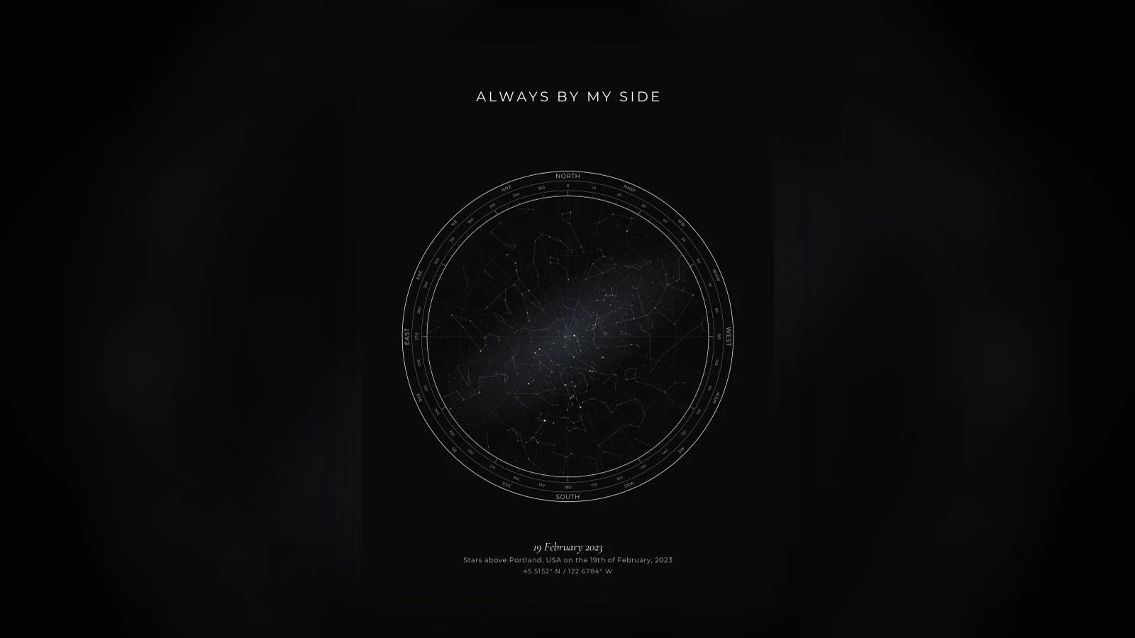 A quiet star map, given as a memorial keepsake for a pet that has died