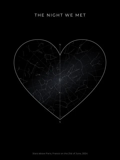 Heart star map design