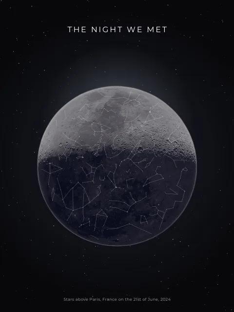 Moon star map design