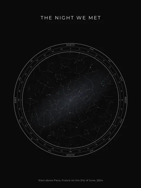 Noir star map design