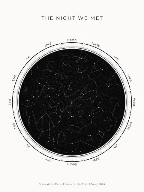 Black Disc star map design