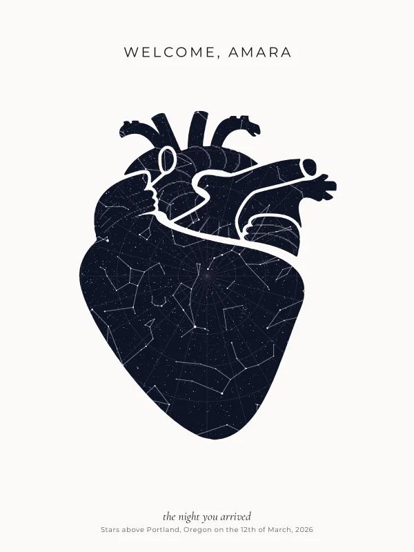 Anatomical Star Map: a birth in Portland, Oregon
