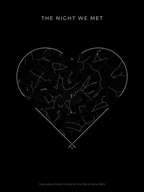 Heart star map design
