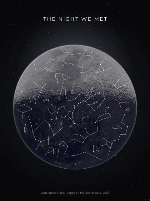 Moon star map design