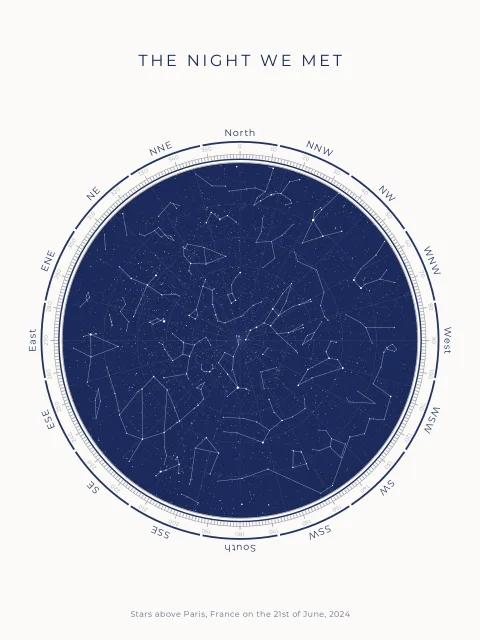 Navy Disc star map design