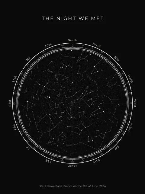 Noir star map design