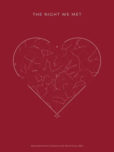 Valentine star map design