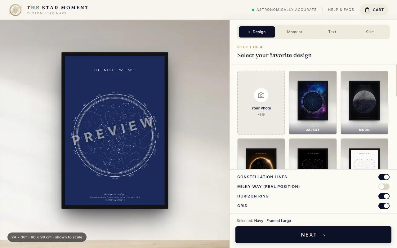The designer with the fourteen designs and the live poster preview