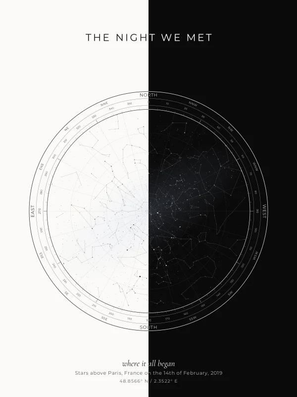 Duotone star map design