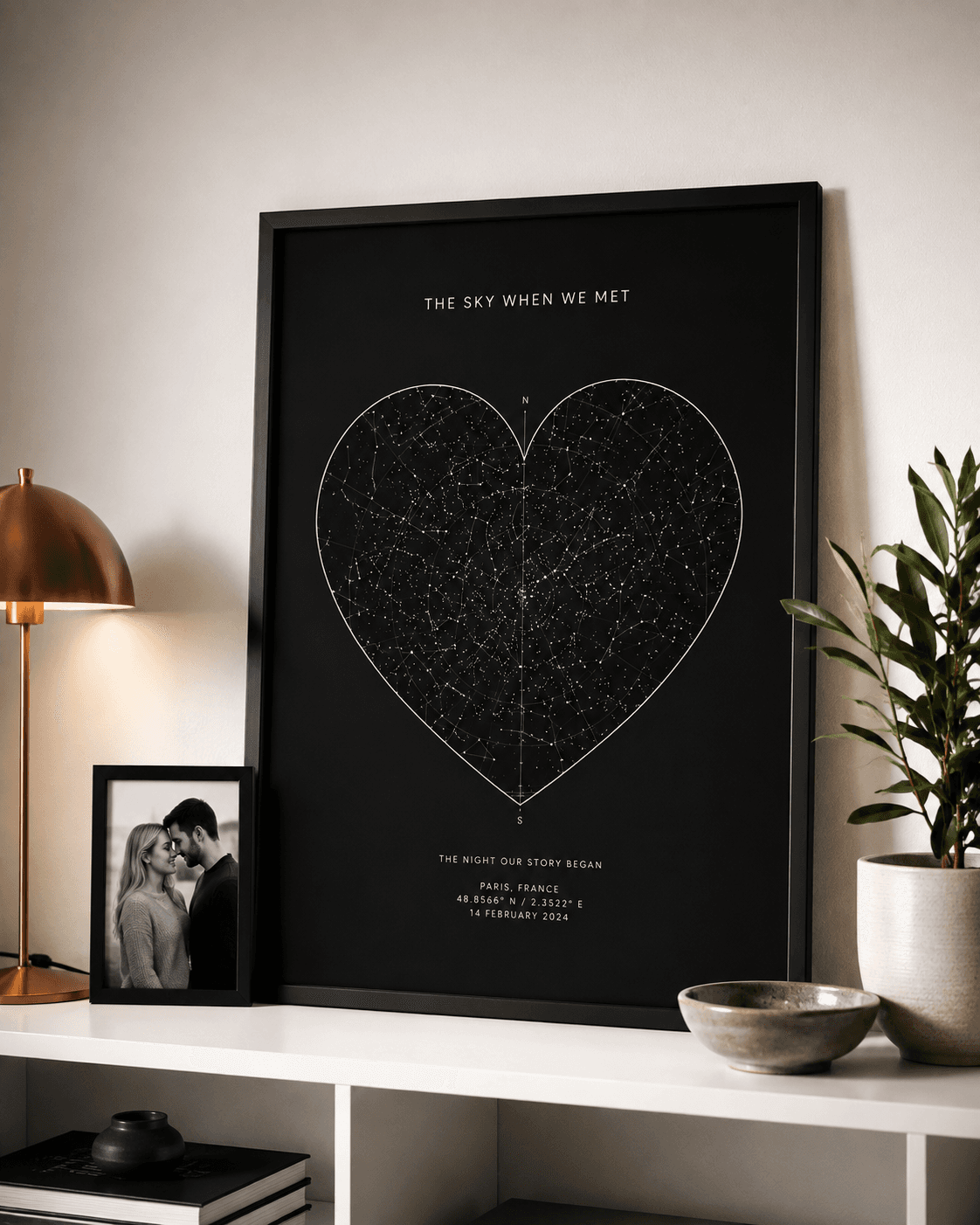 Star map styled in a home — example 1
