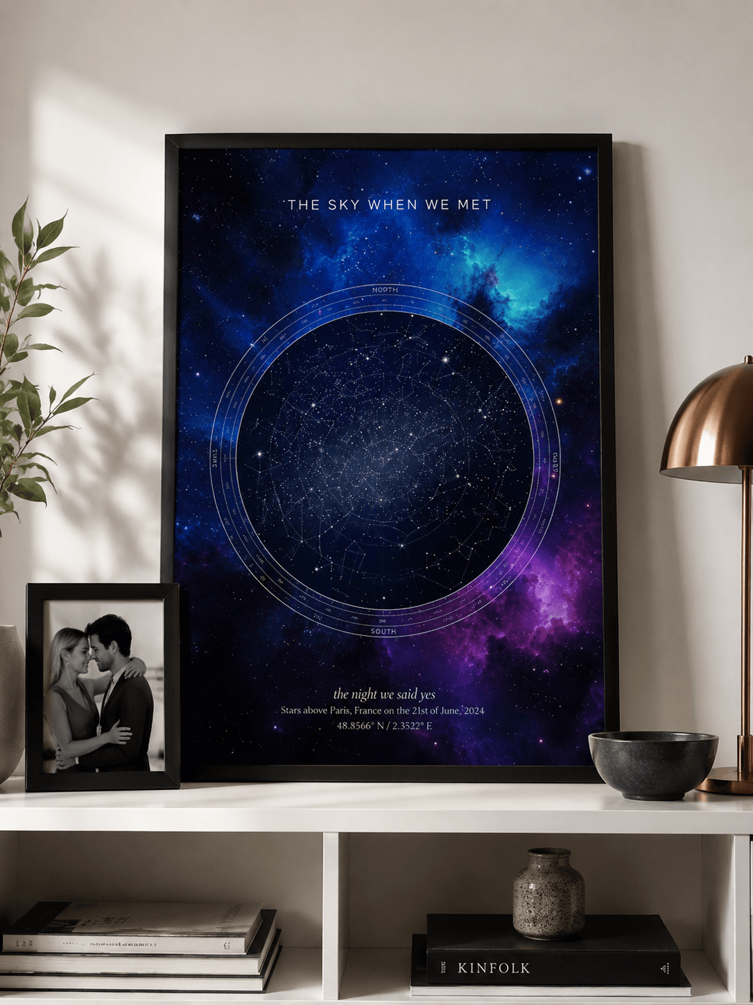 Star map styled in a home — example 2